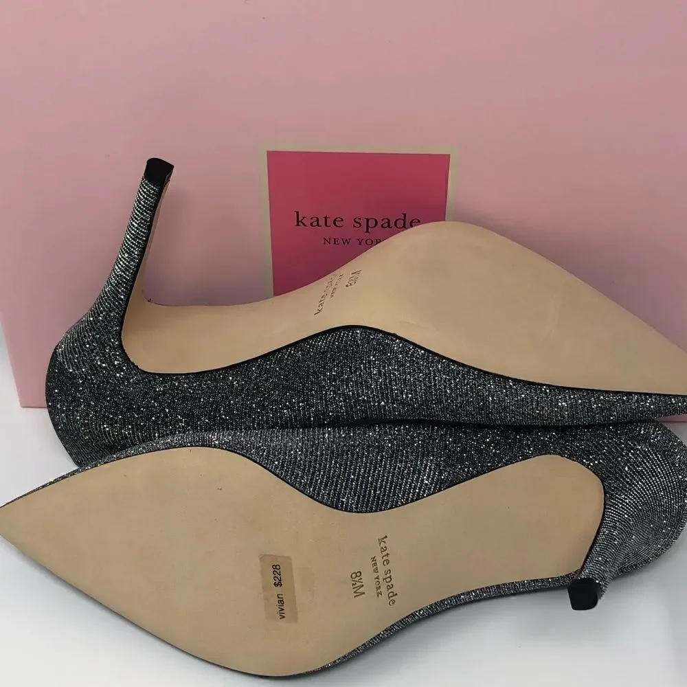 𝅺KATE Spade Vivian Pump smoke sz 8.5